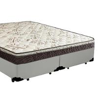 Cama Box Queen Bipartido Sintético + Colchão Elegance Ortopédico Espuma D33 Extra Firme 158x198x63 Branco - 5