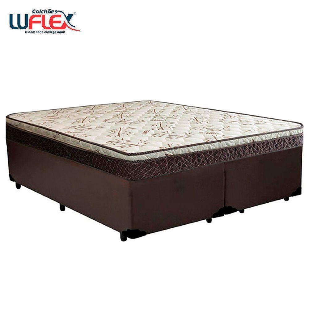 Cama Box Queen Bipartido Sintético + Colchão Elegance Ortopédico Espuma D33 Extra Firme 158x198x63 Marrom - 6