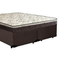 Cama Box Queen Bipartido Sintético + Colchão Elegance Ortopédico Espuma D33 Extra Firme 158x198x63 Marrom - 5