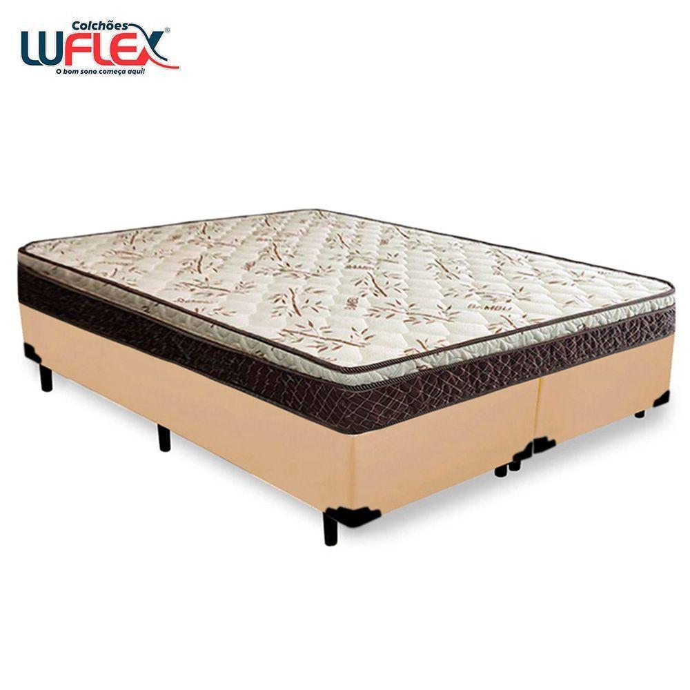 Cama Box Queen Bipartido Sintético + Colchão Elegance Ortopédico Espuma D33 Extra Firme 158x198x63 Bege - 6
