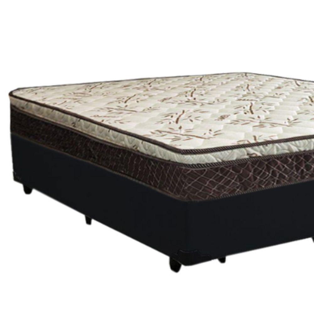 Cama Box Queen Bipartido Suede + Colchão Elegance Ortopédico Espuma D33 Extra Firme 158x198x63 Preto - 5
