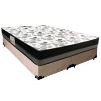 Cama Box Casal Suede Bipartido + Colchão Ortobom Iso Dupla Face 138x188x60 Bege - 2