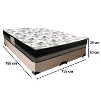 Cama Box Casal Suede Bipartido + Colchão Ortobom Iso Dupla Face 138x188x60 Bege - 6
