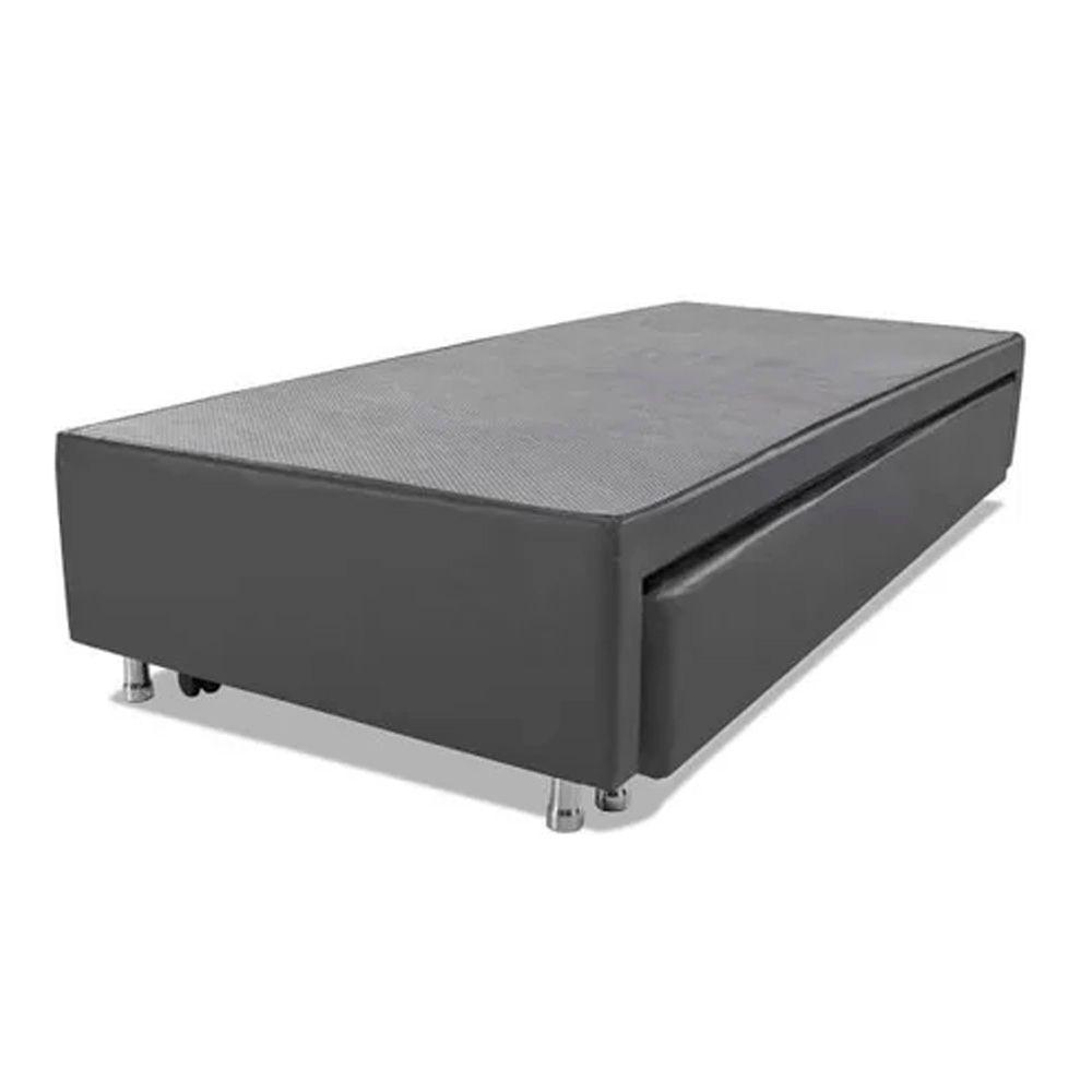 Cama Box Bicama Auxiliar Solteiro Sintético Espuma 8cm 88x188x40 Cinza - 2