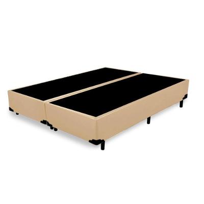 Cama Box Blindado King Bipartido King Design Sintético Bege 193x203x40