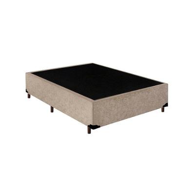 Cama Box Casal Suede King Design Bege 138x188x40