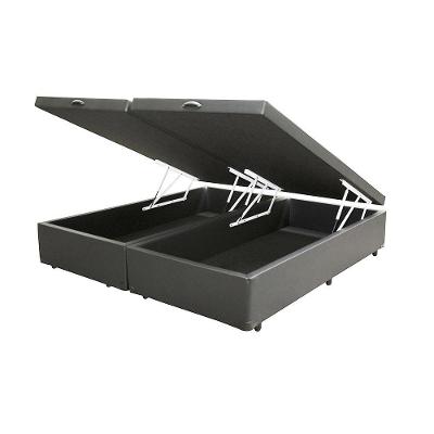 Cama Box Baú King Bipartido King Design Sintético Cinza 193x203x41