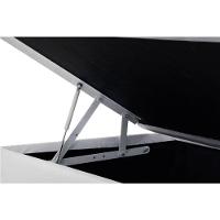 Cama Box Baú Solteiro King Design Sintético Branco 88x188x41 - 2