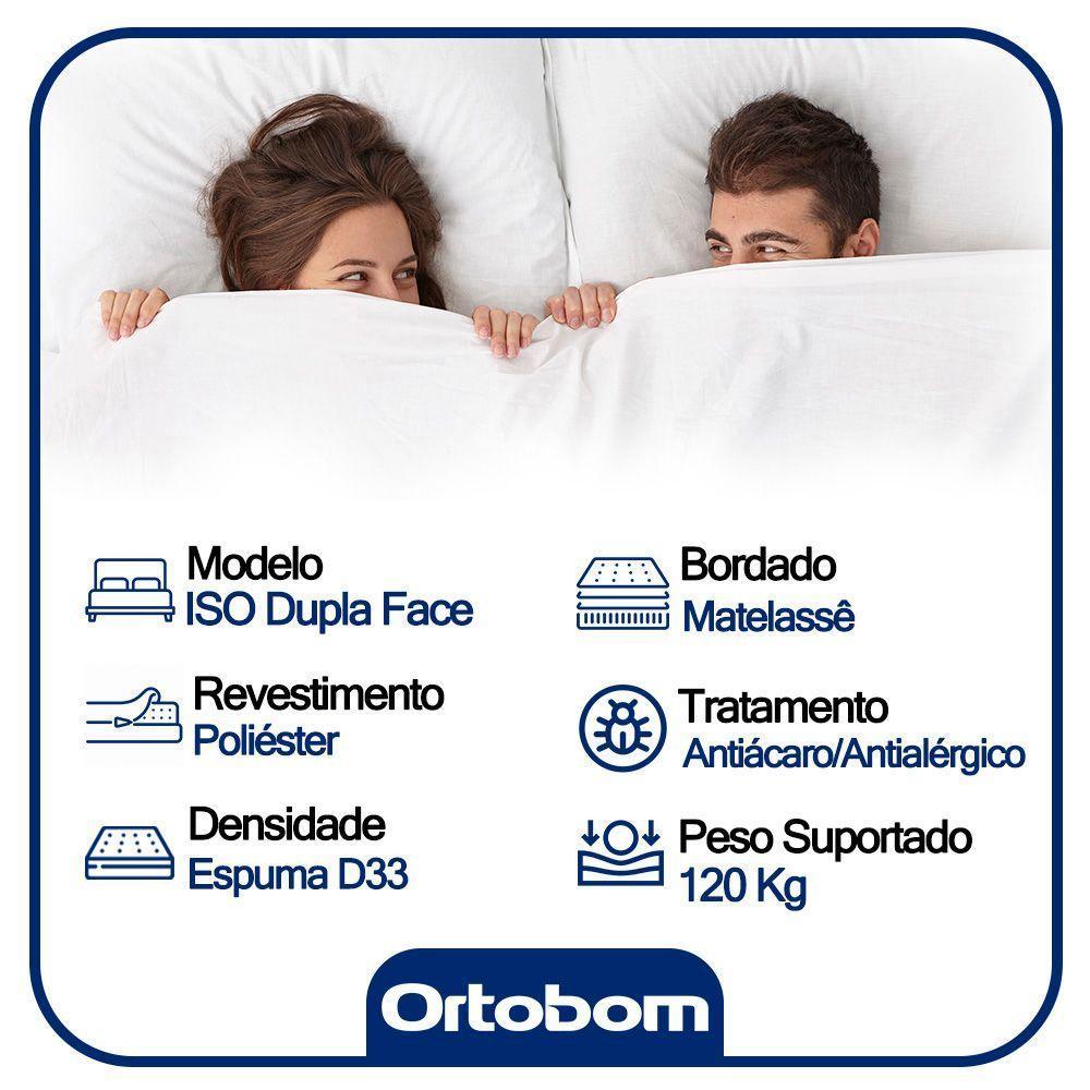 Cama Box Baú Casal Sintético Bipartido + Colchão Ortobom Iso Dupla Face 138x188x60 Bege - 4