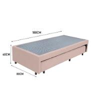Cama Box Bicama Auxiliar Solteiro Suede Espuma 8cm 88x188x40 Bege - 3