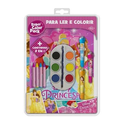 Livro Princesas Para Colorir Carimbo Canetinha Giz Aquarela