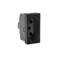 Tomada 2p+t 10a 250v B. Automatico 1m Preta 615038pt - 1
