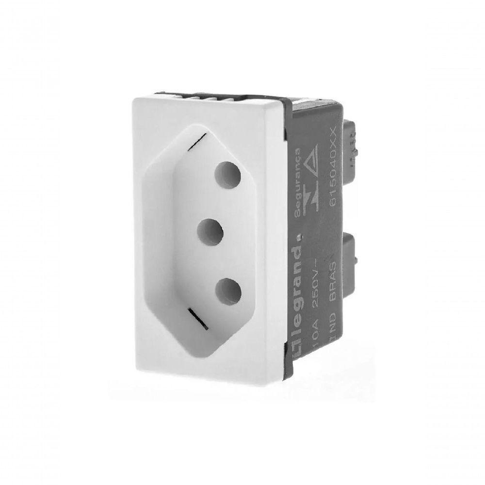 Tomada 2p+t 10a 250v B. Parafuso 1m Branca 615040bc - 1