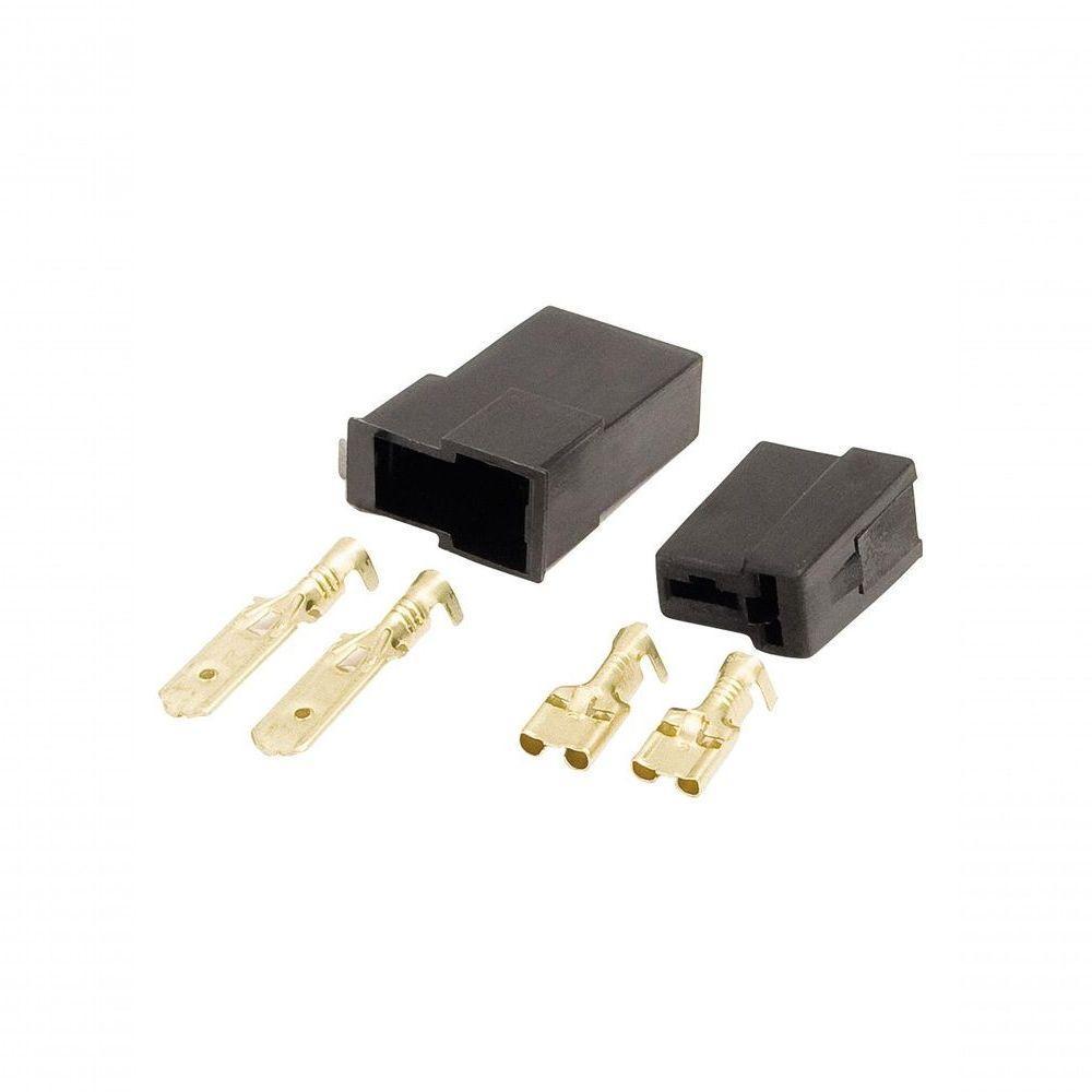 Conector Permak 2 Vias Quadrado Com Terminais Kit 4 Pecas - 1