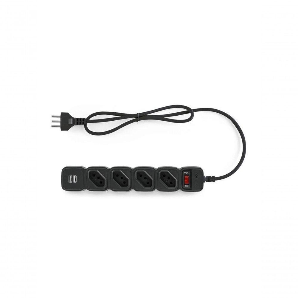Protetor Eletrico Intelbras Epe204 4 Tomadas 2 Usb Preto - 1