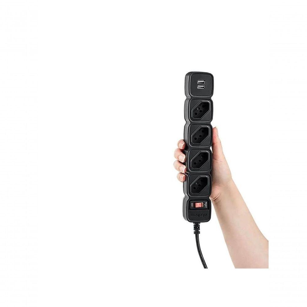 Protetor Eletrico Intelbras Epe204 4 Tomadas 2 Usb Preto - 2