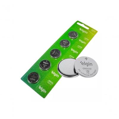 Bateria Lithium Elgin Cr2032 Botao 3v Blister Com 5 Unidade