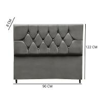 Cabeceira Cama Box Estofada Solteiro 90 Cm Suede Isabela cinza - 3