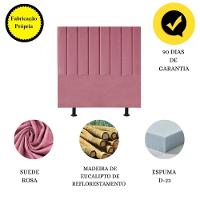 Cabeceira Estofada Cama Solteiro 100 Cm Luana Suede E Frame rosa