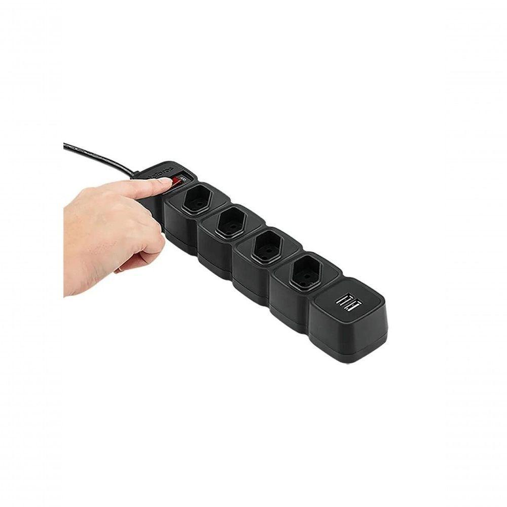 Protetor Eletronico Intelbras Epe204 4 Tomadas 2 Usb Preto - 3