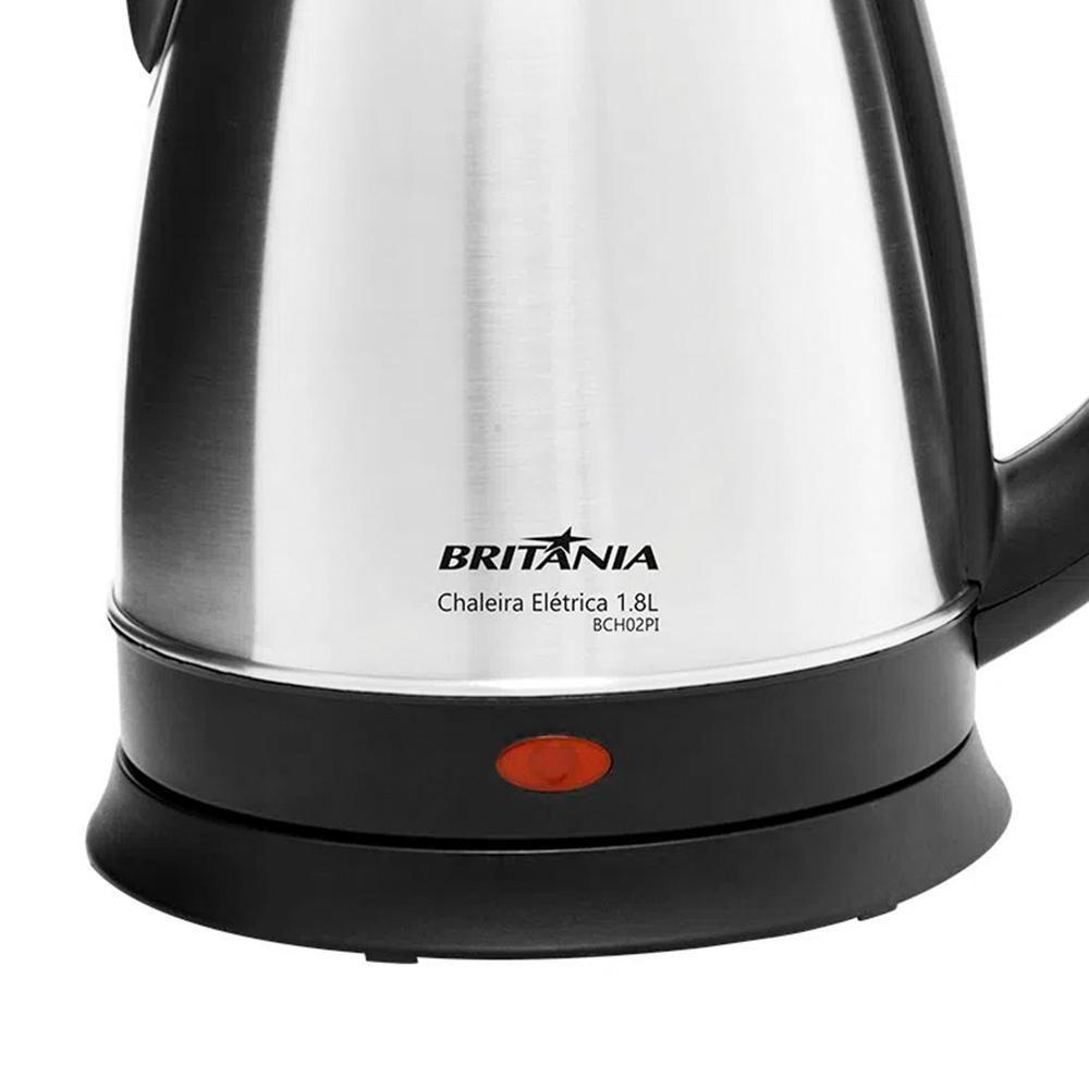 Chaleira Elétrica Britânia Bch02pi Com 1,8 Litros E Desligamento Automático Inox E Preto 127v - 3