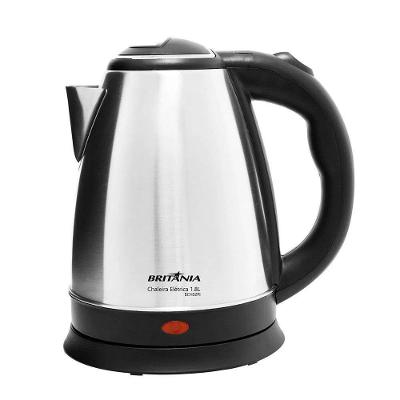 Chaleira Elétrica Britânia BCH02PI 1,8L Aço Inox Preto Base Destacável 110V