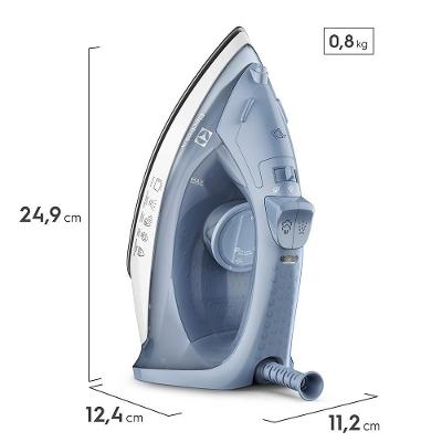 Ferro de Passar a Vapor Electrolux ESI10 Base Antiaderente Azul com Spray 110V