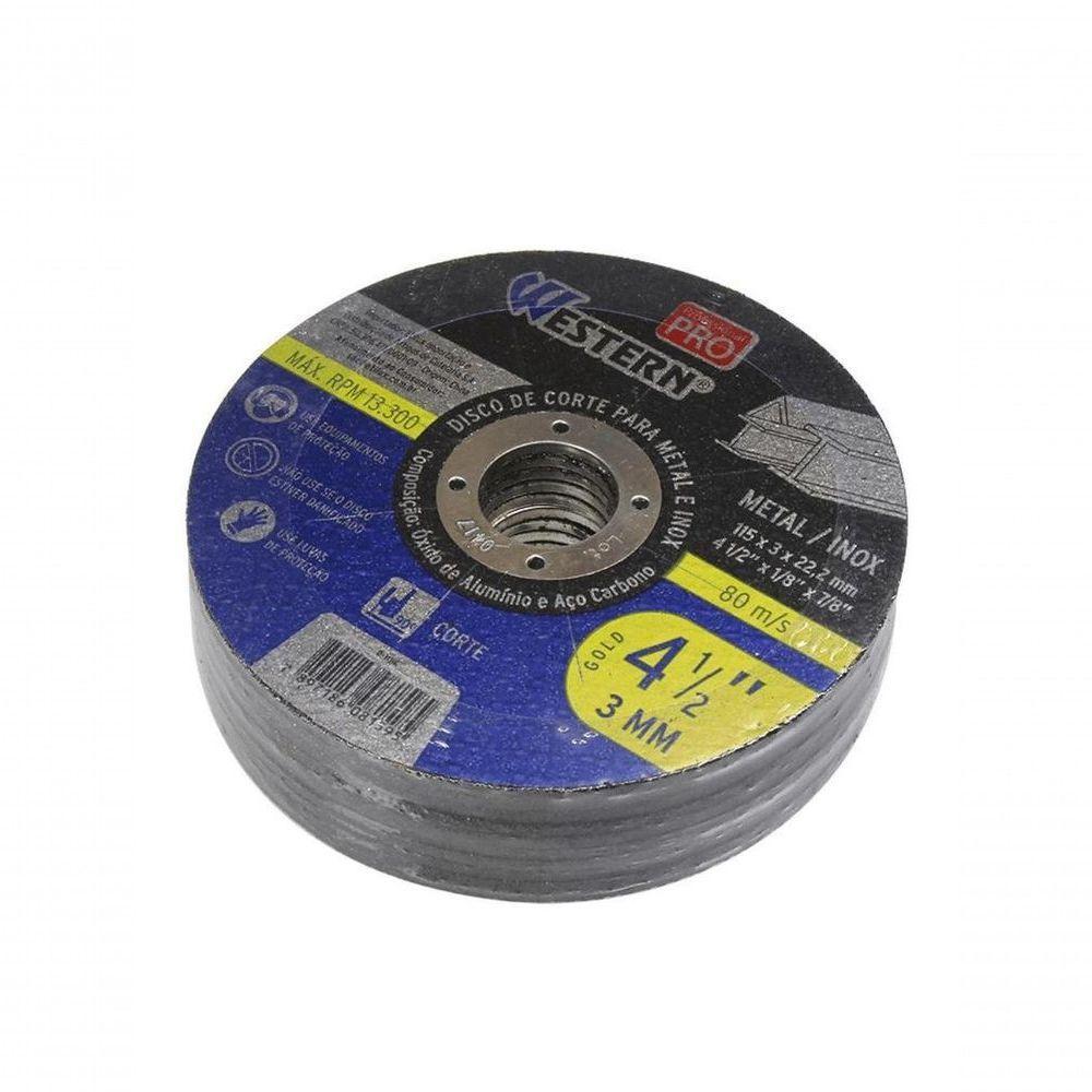 Disco De Corte Western Para Metal E Inox Gold 115 X 3 X 22,2 - 2