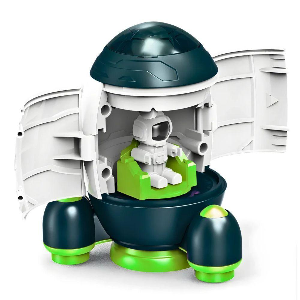 Foguete Espacial Verde Brinquedo Infantil Com Astronauta - 2