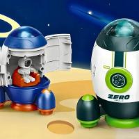 Foguete Espacial Verde Brinquedo Infantil Com Astronauta