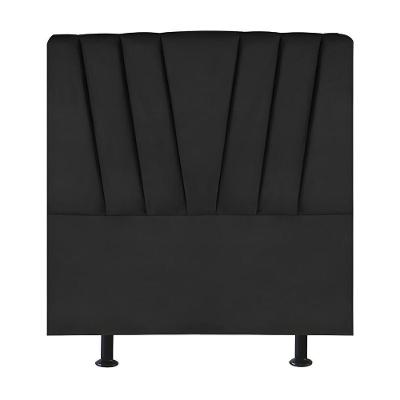 Cabeceira Casal Box De Cama Estofada 140 Cm Antonella Suede preto