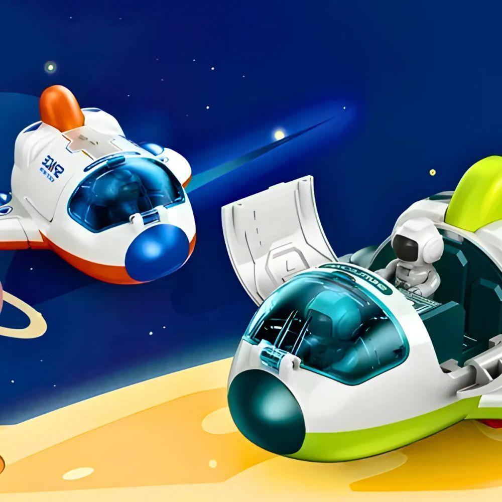 Nave Espacial Laranja Brinquedo Infantil Com Astronauta - 4