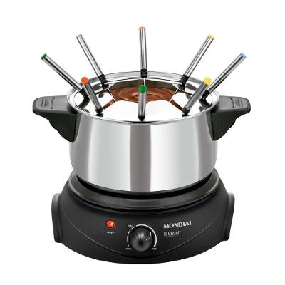 Panela Elétrica de Fondue Le Gourmet II FD-02 3L 1500W 220V Preto Prata Mondial