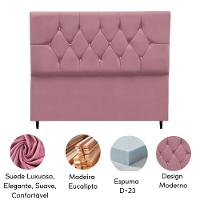 Cabeceira Cama Box Estofada Solteiro 90 Cm Suede Isabela rosê - 3