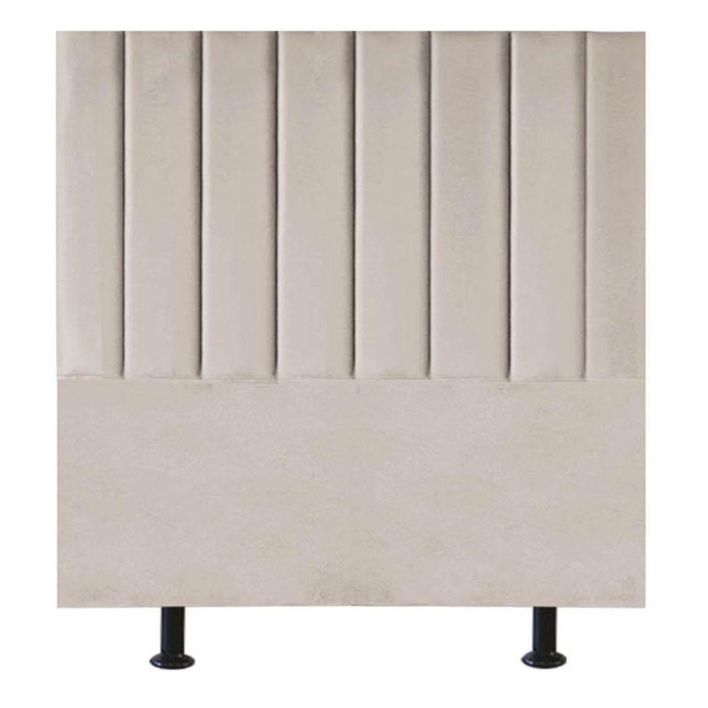 Cabeceira Estofada Cama Box Casal 140 Cm Laura Veludo bege - 1