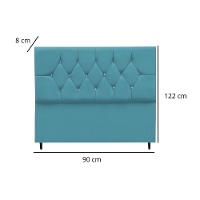 Cabeceira Cama Box Estofada Solteiro 90 Cm Suede Isabela azul Turquesa - 3