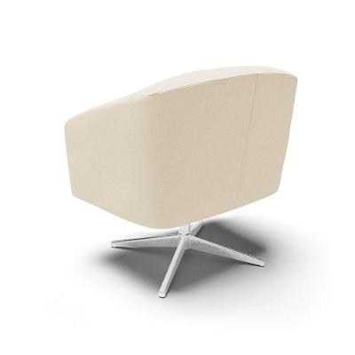 Poltrona Giratória Stella Linho Base Cromada - D'rossi Cor A32 Palha