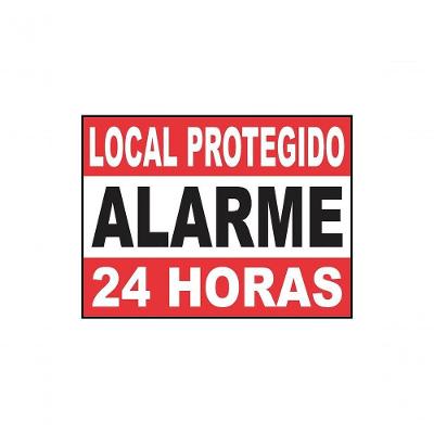 Placa De Aluminio Local Protegido Alarme 13x18