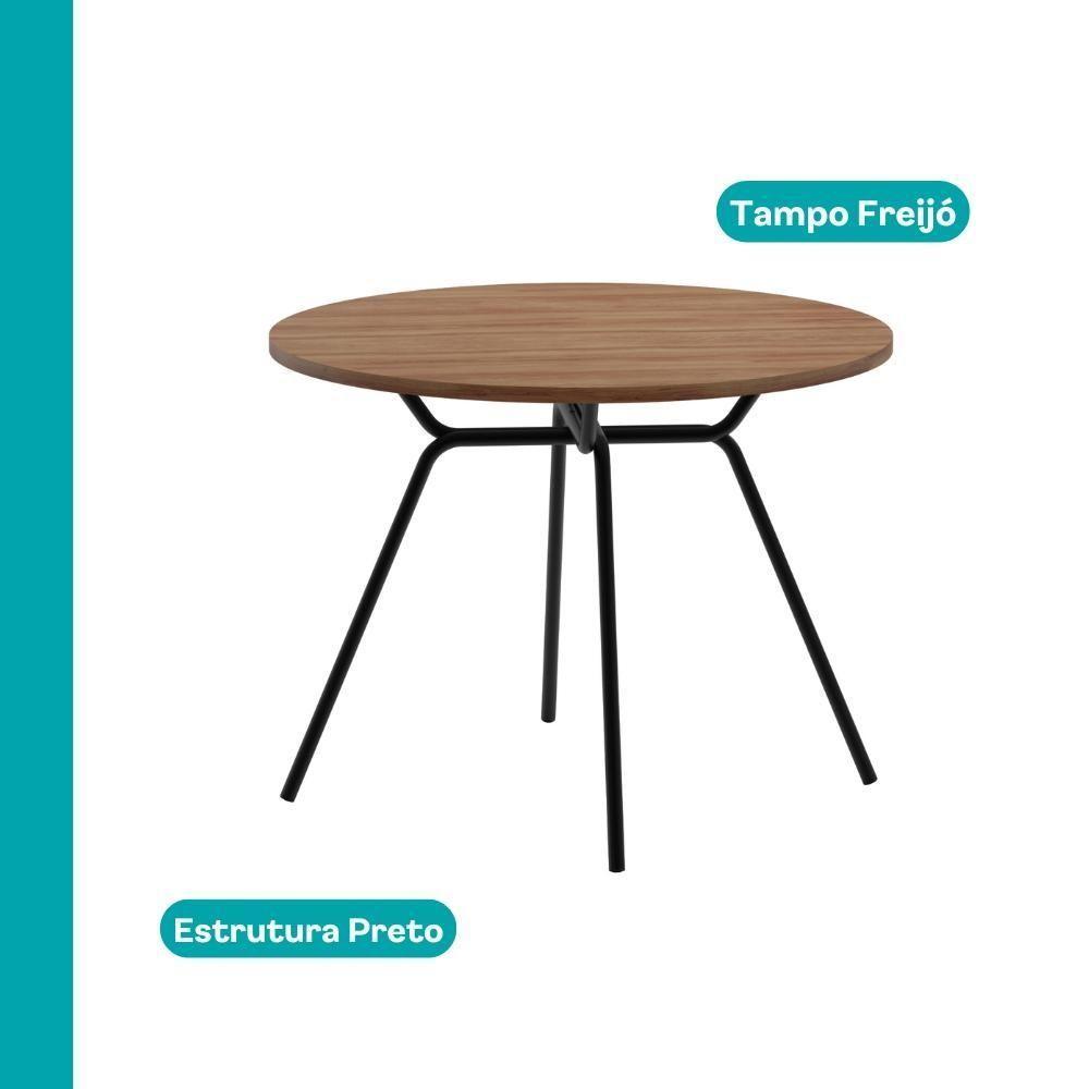 Conjunto Sala De Jantar 4 Cadeiras Verona Carraro Freijó Grafite Preto - 4