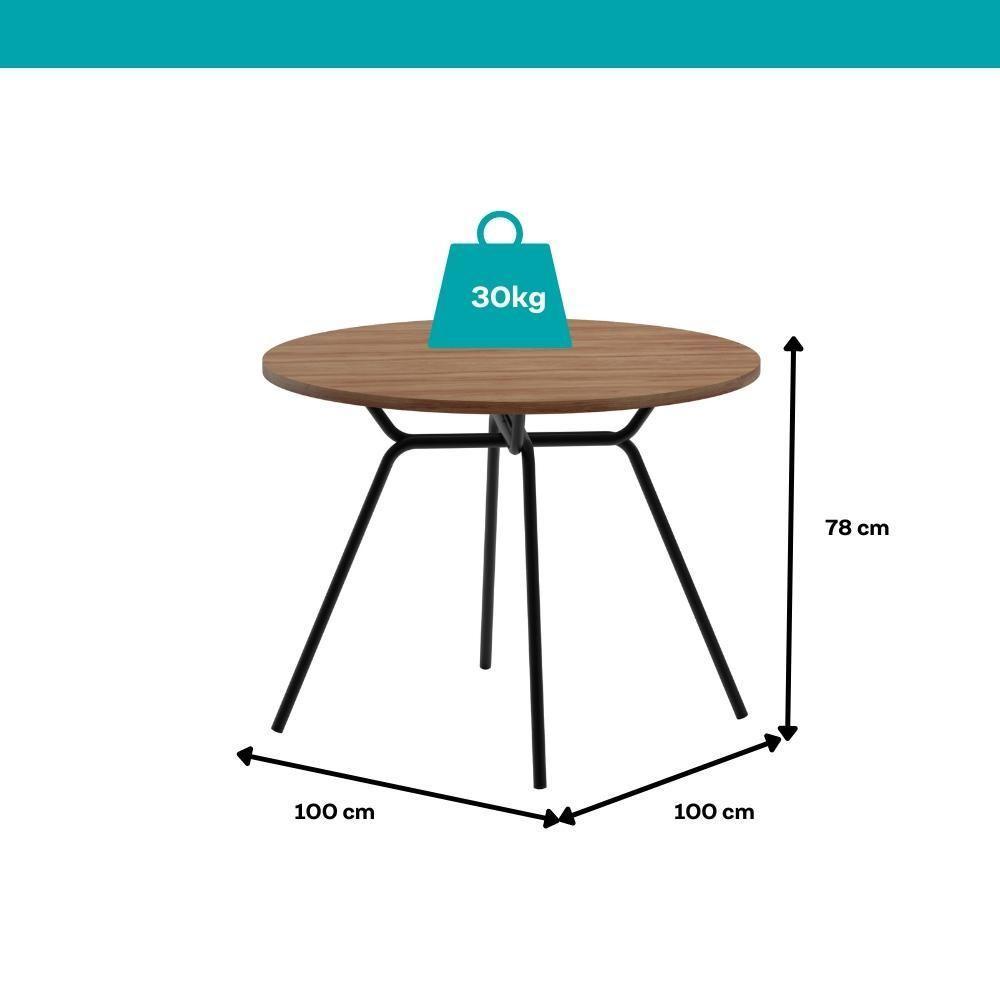 Conjunto Sala De Jantar 4 Cadeiras Verona Carraro Freijó Grafite Preto - 5