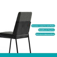 Conjunto Sala De Jantar 4 Cadeiras Verona Carraro Freijó Grafite Preto - 2