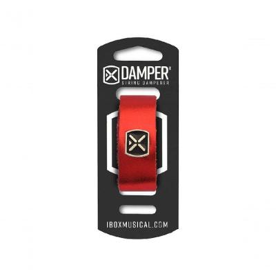 Damper Ibox Em Couro Legitimo E Tag Em Metal Vermelho Metalico Dmmd04