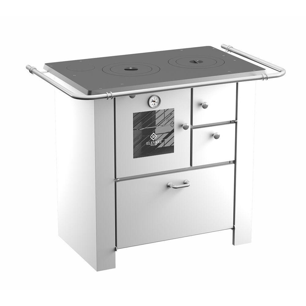 Fogão A Lenha Master Branco Chapa De Ferro Fundido N°02 Esq - 1