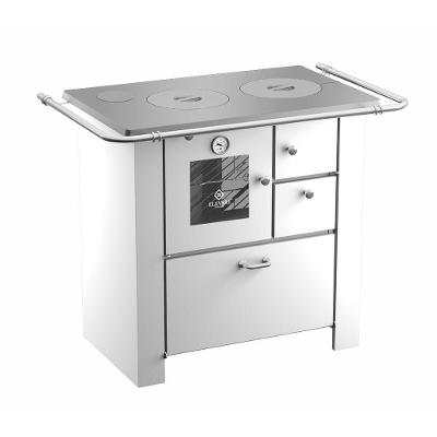 Fogão a Lenha Elevare Industrial Master Branco N°01 Esquerdo com Chapa de Alumínio