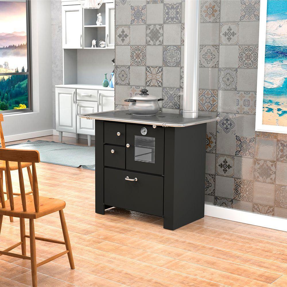 Fogão A Lenha Master Preto Chapa De Ferro Fundido N°01 Dir - 4