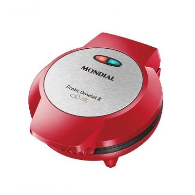 Omeleteira Elétrica Pratic Omelet II OM-04-RI Antiaderente Vermelho Inox Mondial