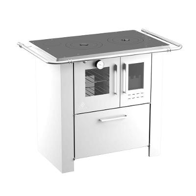 Fogão a Lenha Branco Elevare Industrial Cheff N° 1 Esquerdo com Forno a Gás