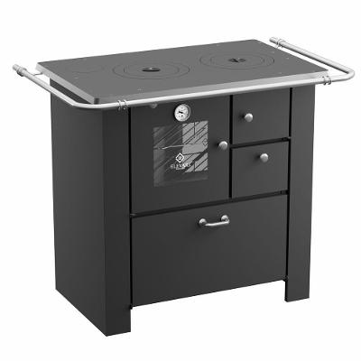 Fogão a Lenha Master Elevare Industrial com Chapa Superior em Ferro Fundido Preto