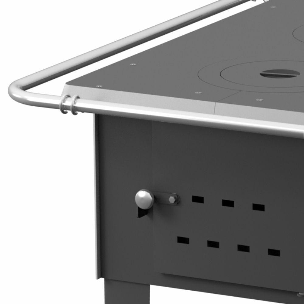 Fogão A Lenha Campeiro Preto Chapa De Ferro Fundido N°01 Esq - 2