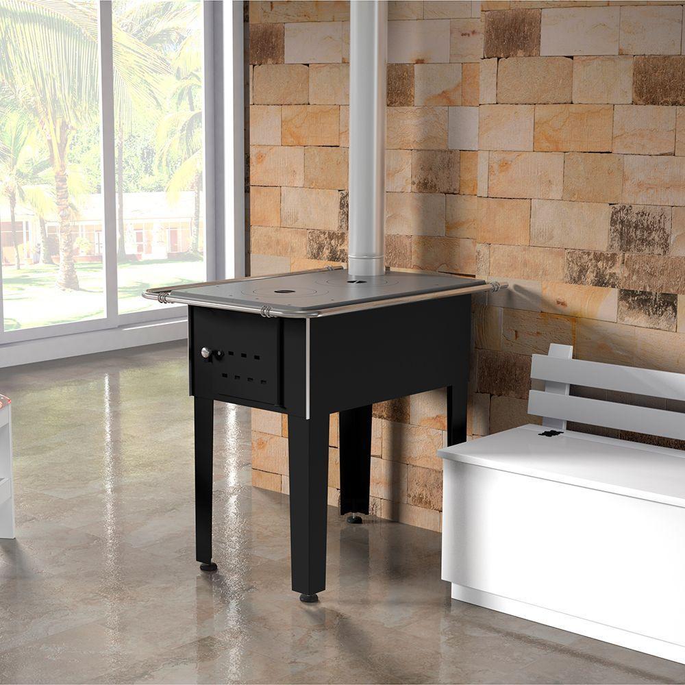 Fogão A Lenha Campeiro Preto Chapa De Ferro Fundido N°01 Esq - 4